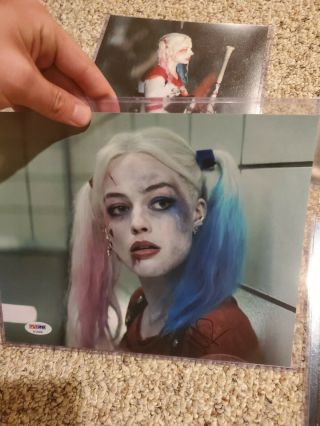 Margot Robbie Harley Quinn Suicide Squad Signed 8x10 Photo Psa