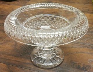 Large Vintage Waterford Crystal Footed Rollover Turnover Punch Bowl 10.  5 " × 7.  5 "