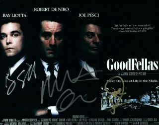 Robert Deniro Joe Pesci Ray Liotta Goodfellas Signed 8x10 Autographed Photo