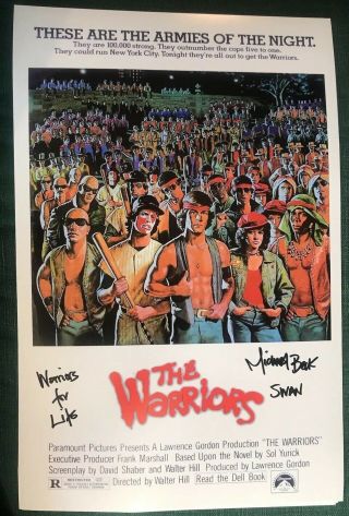The Warriors Michael Beck As Swan Signed 11x17 1 Movie Poster Warriors For Life