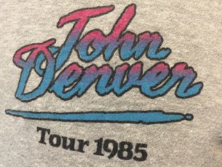 Vintage John Denver 1985 Tour Large Tshirt Shirt Worn 50/50 Soft Folk
