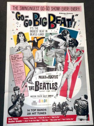 1965 Go Go Big Beat 27x41 Movie Poster Teen,  Rock N Roll,  The Beatles