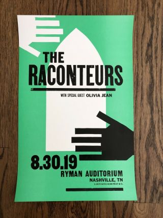 The Raconteurs Nashville 08/30/19 Hatch Print Poster