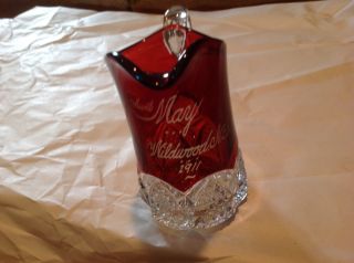 Wildwood Jersey 1911 Ruby Glass Pitcher,  Aunt May,  Gorgeous