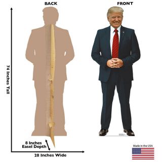 DONALD TRUMP President Lifesize CARDBOARD CUTOUT Standee Standup Poster Red Tie 2