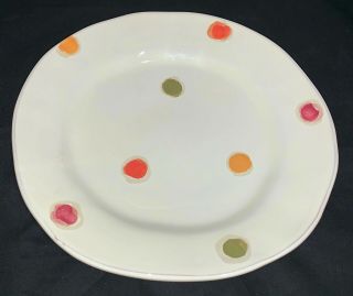 Vietri Pallini Set Of 8 Salad Plates Made In Italy Rare Htf Polka Dots