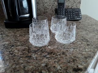 Set Of Four Waterford Crystal Lismore Roly Poly Old Fashioned Whiskey Tumbler