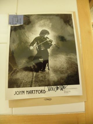 John Hartford 1973 Autographed Photo,  Press Release,  Ticket Stub Gsemh