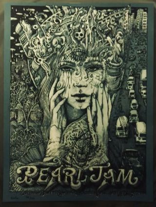 Pearl Jam Concert Poster - AP Signed 70/100 - Sao Paulo,  Brazil - 11.  16.  15 2
