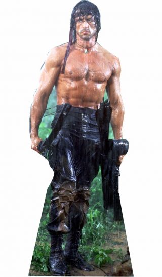 Rambo Sylvester Stallone Life Size 69 " Tall Cardboard Cutout Standup Standee