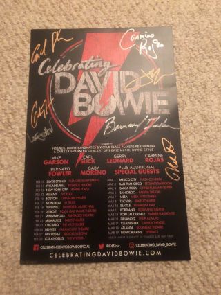Celebrating David Bowie Autographed Tour Poster.