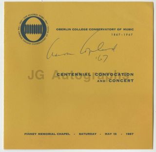 Aaron Copland - " Dean Of American Composers " - Signed Program