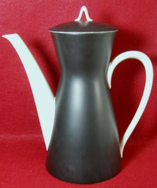 Rosenthal China Ebony Black Pattern Coffee Pot With Lid - 8 - 1/4 "