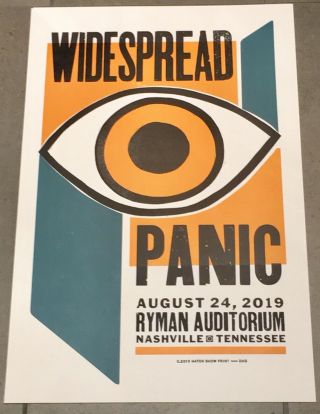 Widespread Panic 8/24/19 Ryman Auditorium Hatch Show Print Poster (night 2 Of 3)