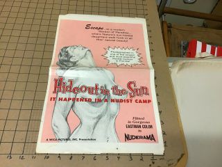 Vintage Movie Item - - Hide Out In The Sun It Happened In A Nudist Camp