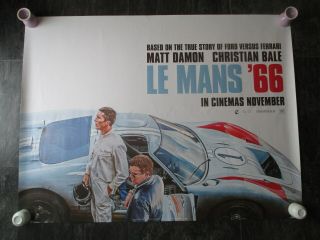 Le Mans 66 Uk Movie Poster Quad Double - Sided 2019 Cinema Poster Rare