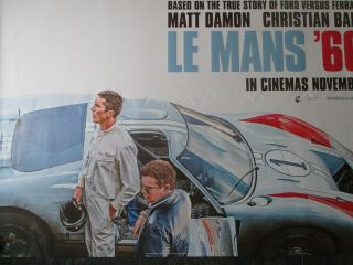 LE MANS 66 UK MOVIE POSTER QUAD DOUBLE - SIDED 2019 CINEMA POSTER RARE 6