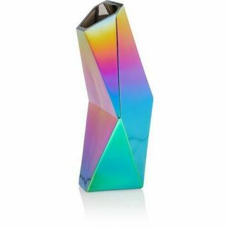 Very Large Art Glass Space Age Abstract Multi Coloured Iridescent Sheen Vase