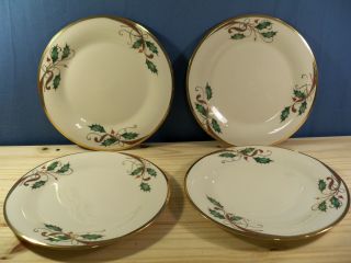 Set Of 4 Lenox Holiday Nouveau Dinner Plates 10 3/4 " Wide - With Tags