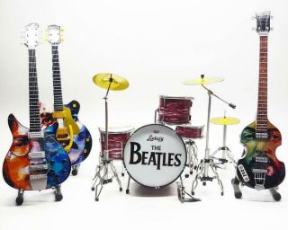 Miniature Guitar,  Bass & Drum Set The Beatles