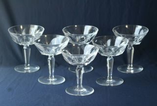 Set Of 6 Waterford Sheila Cut Crystal Champagne Tall Sherbet Glasses 4 3/4 "