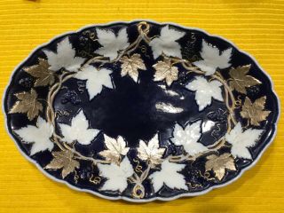 Meissen Antique Cobalt Blue & Gilt Platter