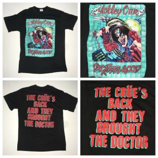 Vintage 80s Motley Crue Dr Feelgood Concert Tour T Shirt Mens Large Rock Metal