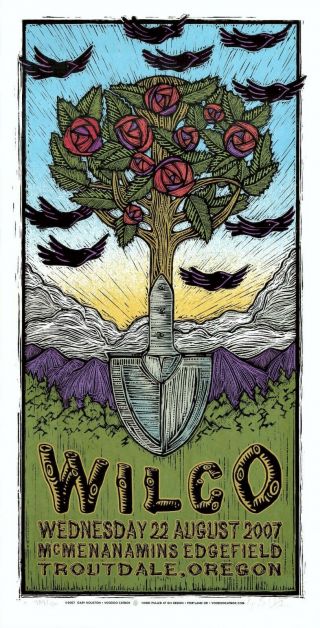 & Signed Wilco 2010 Troutdale Gary Houston Poster 389/400