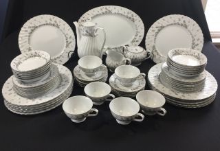 60 Pc Style House Picardy Mid Century Fine China Set Serves 12 Floral Garland