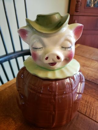 Vintage Usa No.  61 Shawnee Winnie Pig Cookie Jar And Bank
