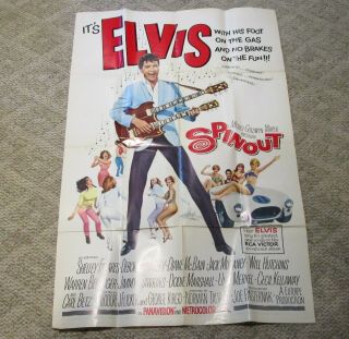 Elvis Presley Spinout Movie Poster Vintage Paper | Elvis Presley Poster 41 " X26 "