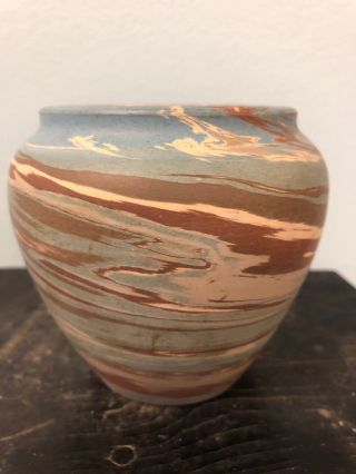{g - 2} Niloak Mission C.  1925 - Second Mark Pottery Missionware Swirl Vase