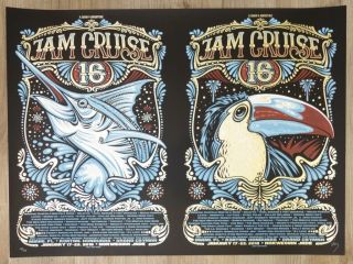 2018 Jam Cruise 16 - Uncut Silkscreen Concert Poster S/n By Jeff Wood