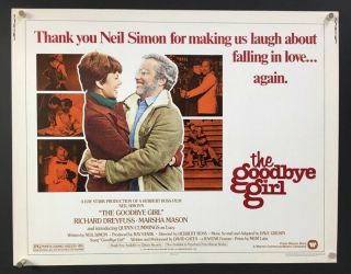The Goodbye Girl Half Sheet Movie Poster - Mason Dreyfus Hollywood Posters