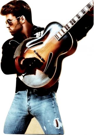 George Michael - Closeup With Guitar - Cardboard Cutout Standee