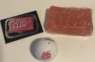 Fight Club 2000 Promotional Items - Button - Soap - Golf Ball - Extremely Rare