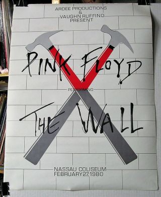 Pink Floyd - The Wall - Orig.  2/27/1980 York Concert Poster - Nos