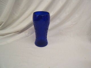 Stunning Cobalt Blue Vase With Etched Floral & Fruit 10 1/4 " Height Vgc