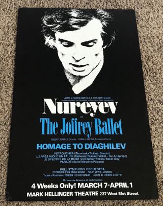 1979 Rudolf Nureyev And The Joffrey Ballet Window Card Poster,  14x22
