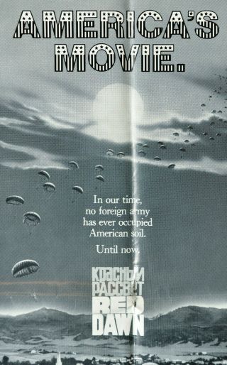 1984 “red Dawn” Movie Ad Slick - Ad Mat - Ad Sheet - Poster - Patrick Swayze - Patriotic