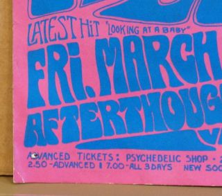 BOB MASSE COUNTRY JOE AND THE FISH AFTERTHOUGHT FILLMORE FD ERA POSTER 4