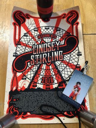 An Evening With Lindsey Stirling Tour Vip Autographed Poster Water Bottle