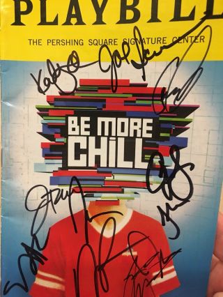 Joe Iconis And Complete Cast Signed Off Broadway Playbill Be More Chill 2018 X14