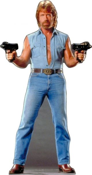 Chuck Norris - Double Gun Size 69 " Tall Cardboard Cutout Standee