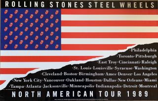 The Rolling Stones Steel Wheels Tour Promo Poster 22 X 34