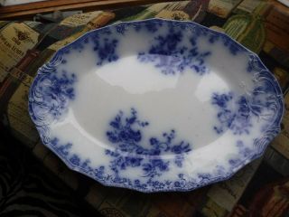 Grindley Pottery Janette Flow Blue Transferware Large Platter 1897