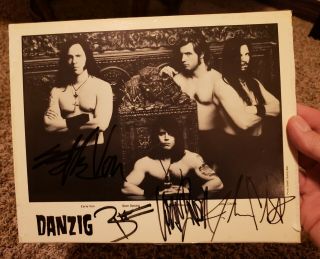 Autographed Danzig Promo Photo Signed By Line Up Samhain Misfits Punk