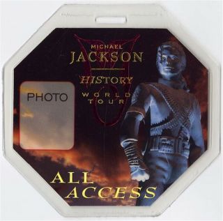 Michael Jackson Authentic 1996 Concert Laminated Backstage Pass History Tour Aa