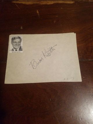 Brian Keith Signed Card Paper With Photo 1950 