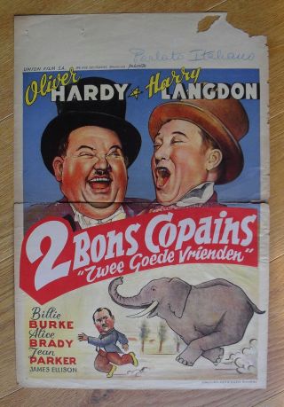Zenobia Oliver Hardy Harry Langdon Belgian Movie Poster 